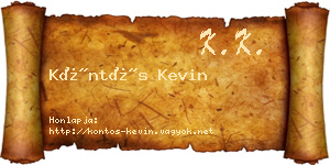 Köntös Kevin névjegykártya